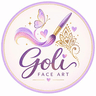 Goli Face Art logo — purple butterfly and paintbrush